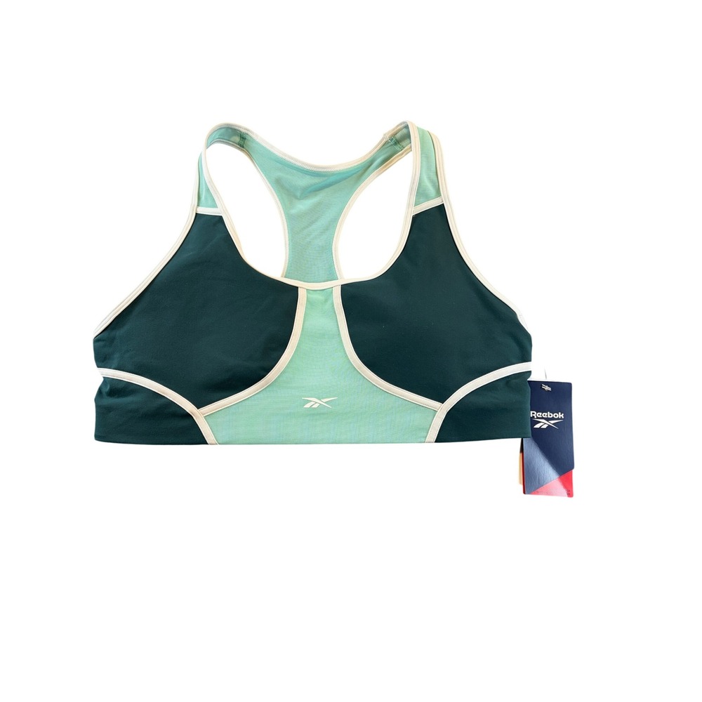 Reebok Speedwick Sports Bra 1X/16W Green Mint Colorblock Racerback NWT